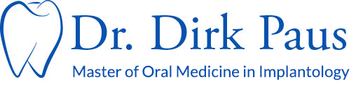 Logo Dr. Dirk Paus, Zahnarzt - Master of Oral Medicine in Implantology. Unsere Tätigkeitsschwerpunkte sind Implantologie, Funktionsdiagnostik, Kiefergelenktherapie und Prothetik.